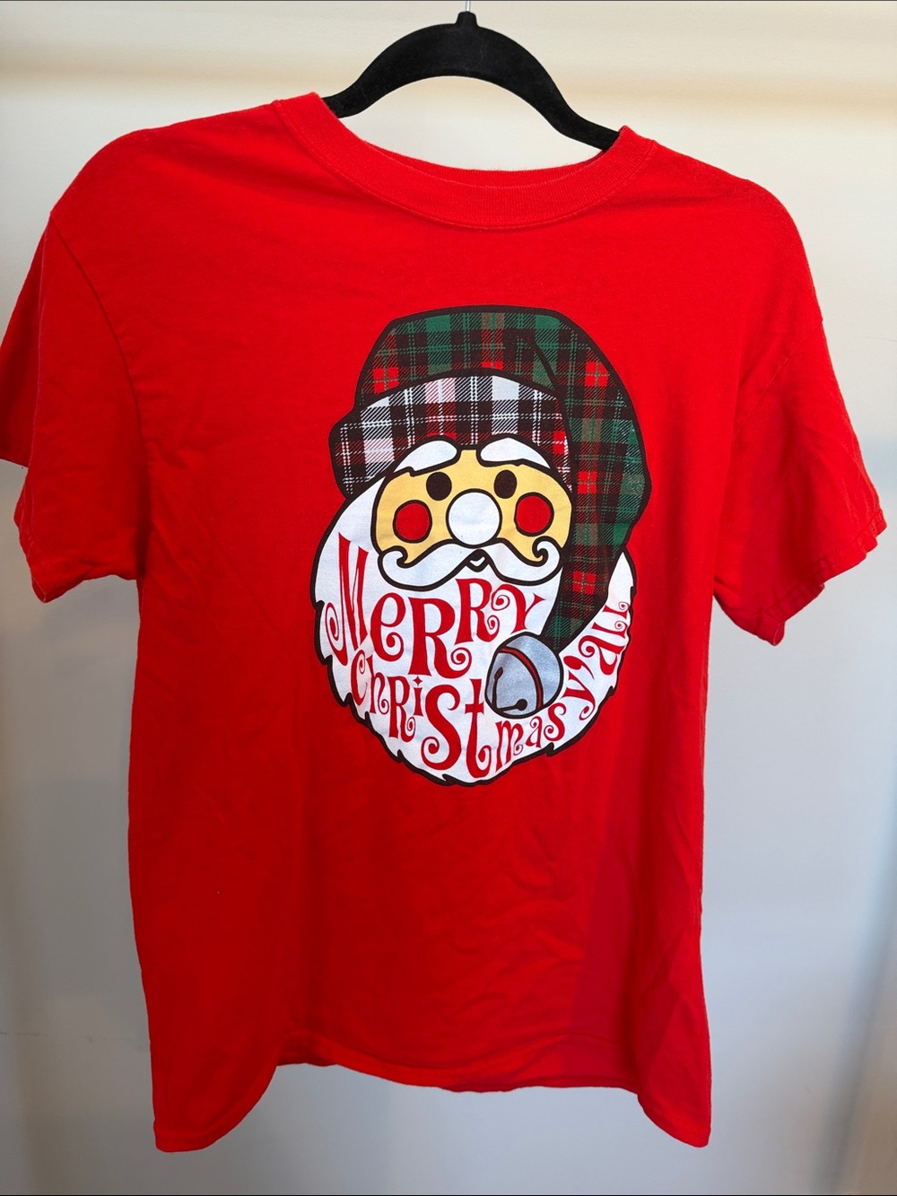 Gildan Red Santa Graphic Short Sleeve Tee
